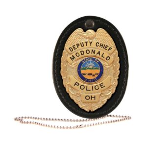 Boston Leather Oval Badge Holder