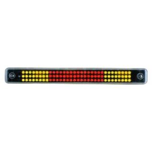 Long rectangular LED indicator bar with red center lights flanked by yellow LEDs on each side.