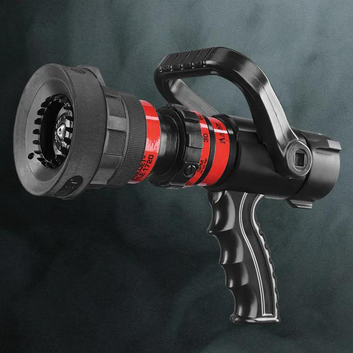Turbojet nozzle on black smokey background