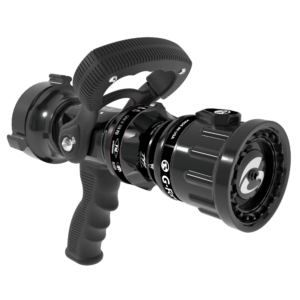 G-Force Selectable One-Piece Nozzle, Slide Valve – 30/60/95/125/150 GPM @ 100 PSI, 2.5″ NHF Rocker Swivel Inlet, Spinning Metal Teeth, Fixed Shaper Indicator