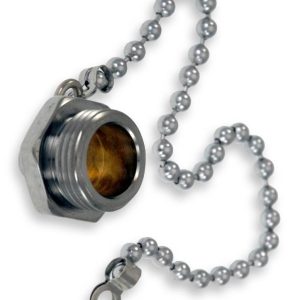 Hose Plug, Garden Hose Thread, Beaded Chain, Hex,