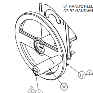 KIT 5"HANDWHEEL W/SPINNER/LABEL/HDWRE