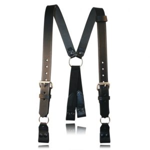 Leather H Back Suspender, Loop - 48.5" - 54.5"