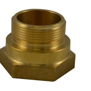 HEX ADAPTER 1.5" F NPTx 1.5: NH M BRASS HEX STYLE