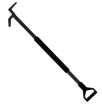 NY Hook, OAL 3', Black Powder Coat with D-Handle