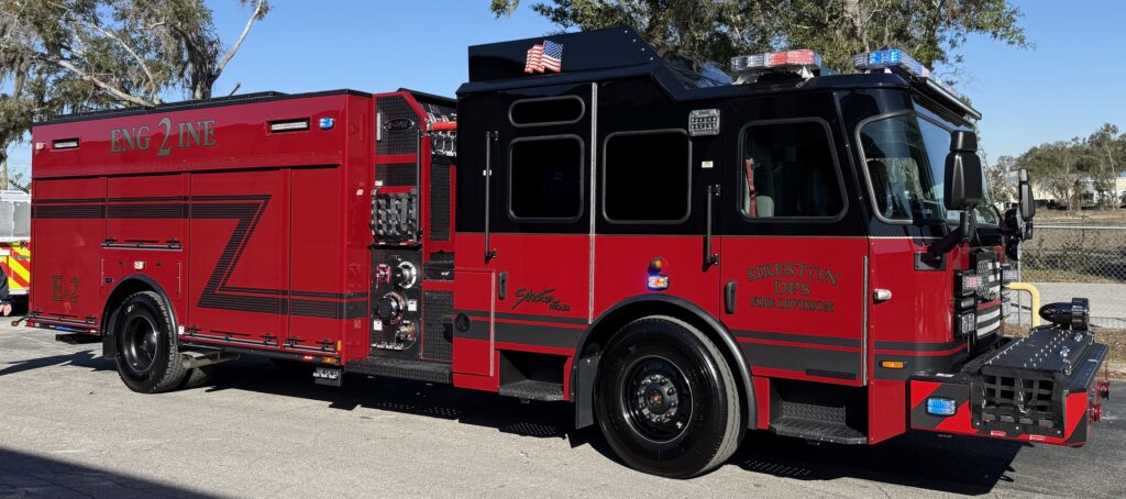 Sikeston Department of Public Safety Department: Sikeston Department of Public Safety Type: E-One Typhoon Engine: Cummins X12 - 500HP Pump: Hale QMax 2000 GPM Tank: 780 Gallon Chief: Chief James McMillen Salesman: Tom Pour Date: Feb 2025 SO #145988