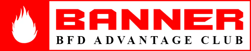 Banner BFD Advantage Club logo: white flame on red left panel, bold red 'BANNER' on white, and 'BFD ADVANTAGE CLUB' in black serif below.