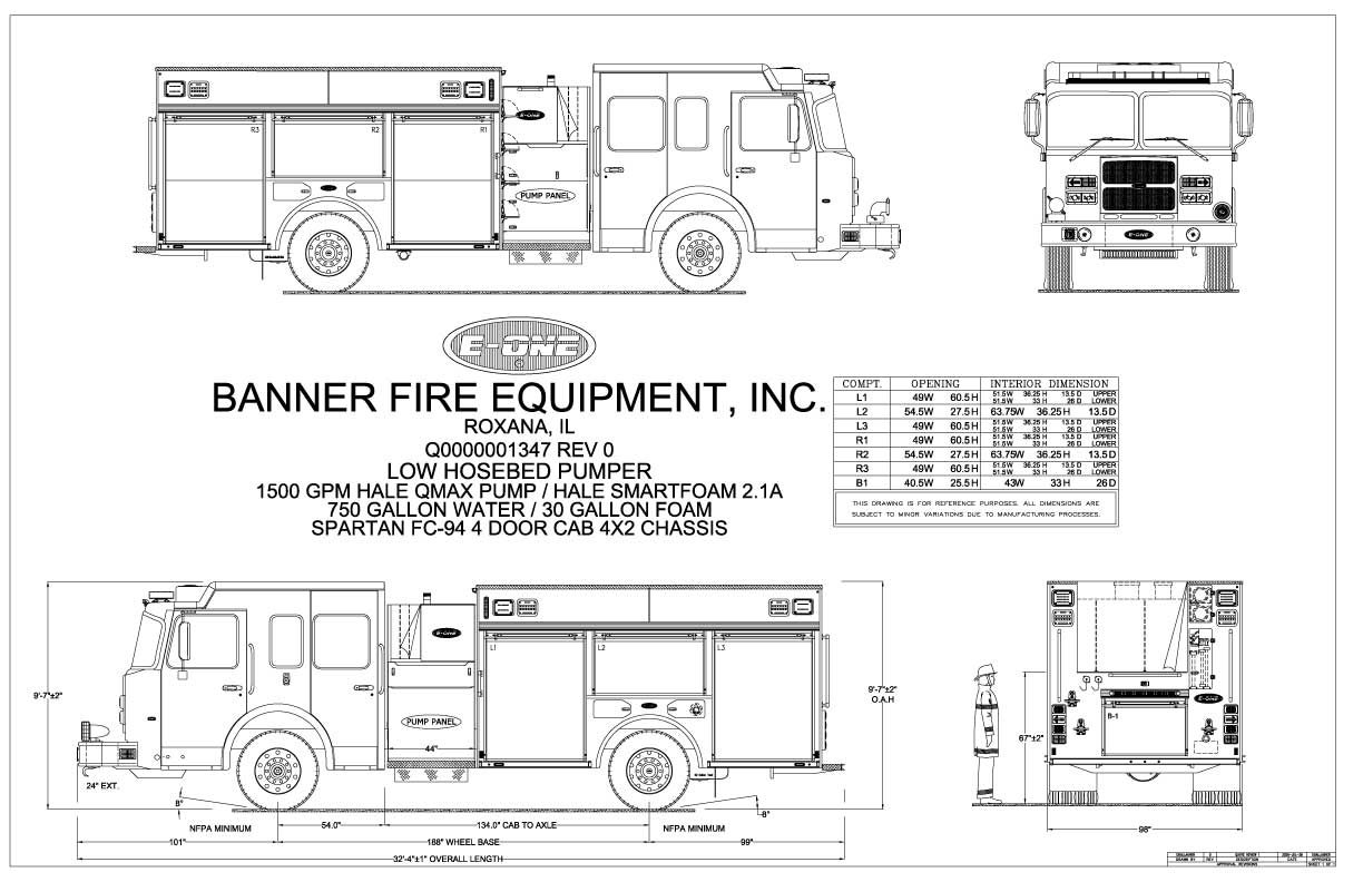 Low Hose bed rescue pumper for sale